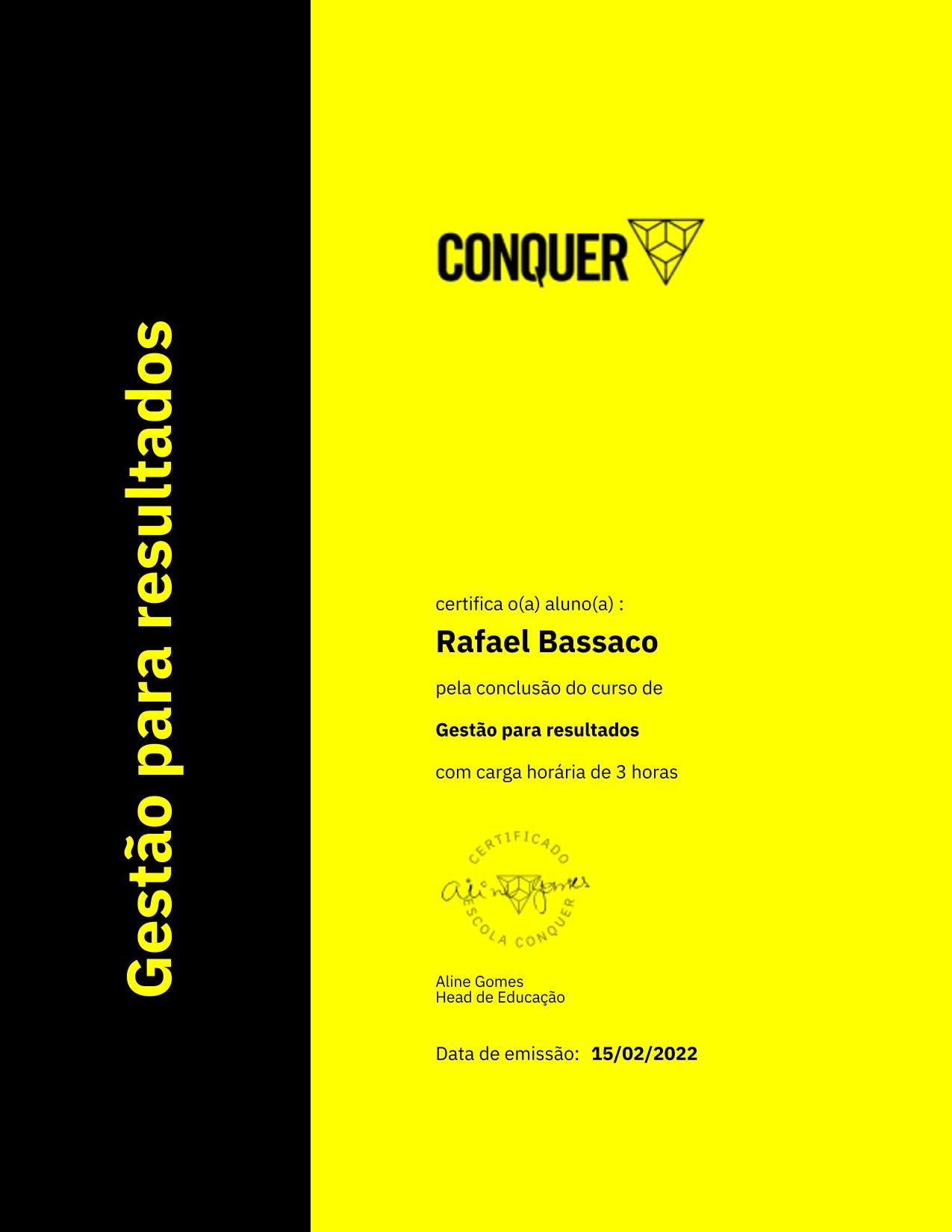Certificado de Gestão para resultados